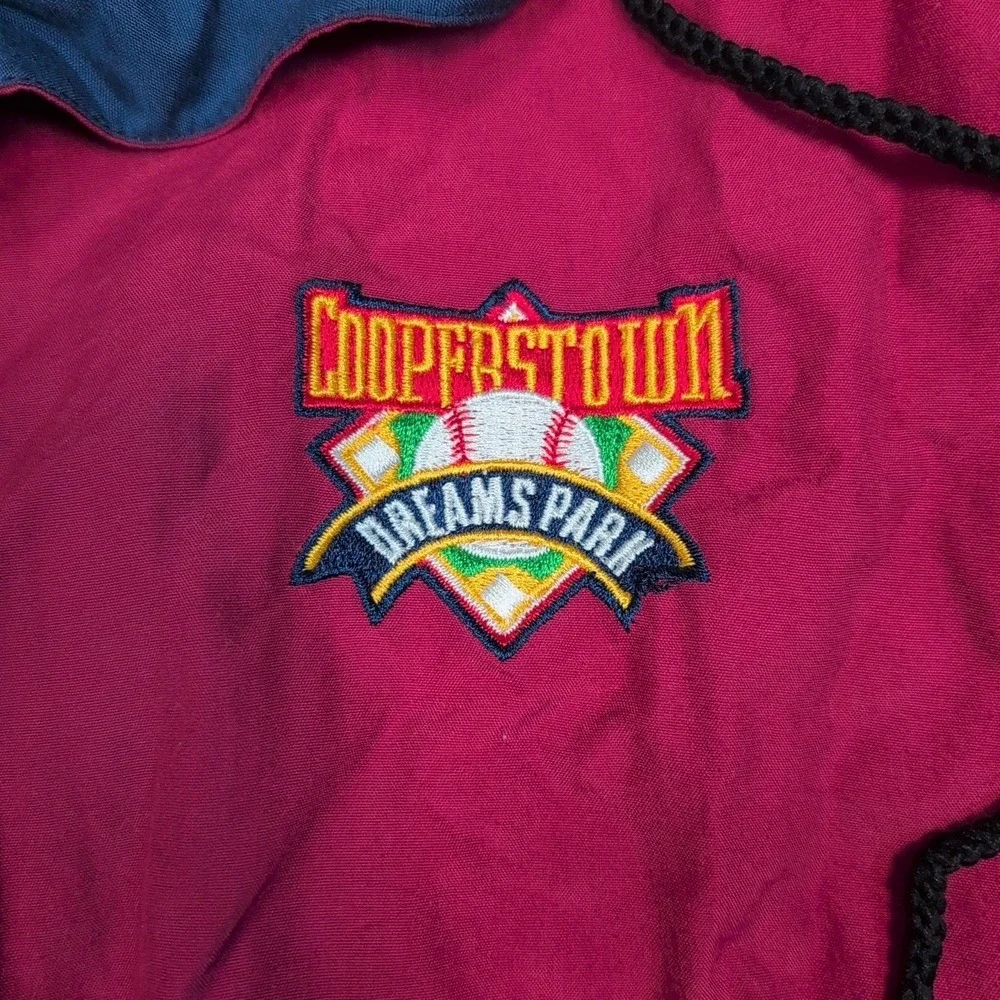 Vintage Cooperstown Jacket Mens XL Red Windbreaker Pockets Dreams Park Zip‎ Up